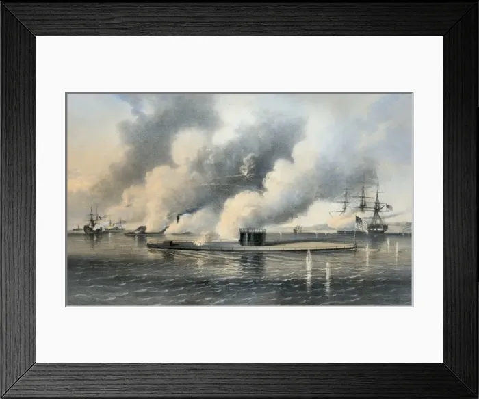 Framed Print : Desperate encounter between the Ericsson battery Monitor 2 g Framed Print : Desperate encounter between the Ericsson battery Monitor 2 g