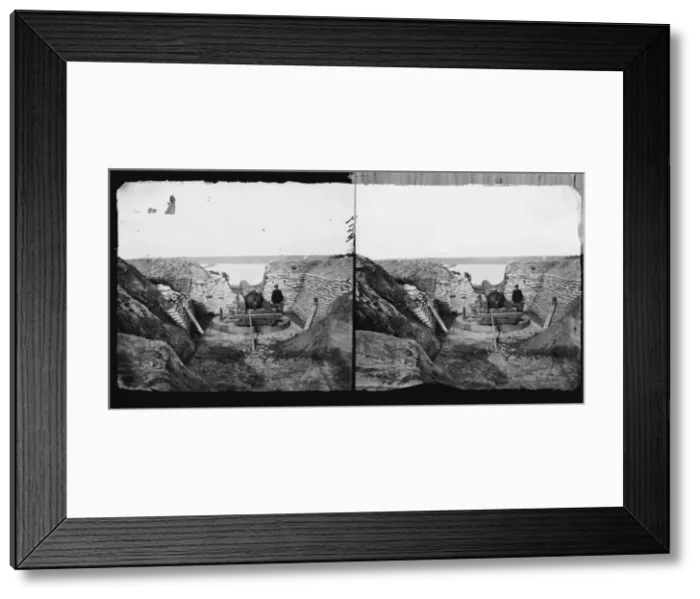Framed Print : James River, Va. Confederate gun emplacement at Howlett Hous Framed Print : James River, Va. Confederate gun emplacement at Howlett Hous