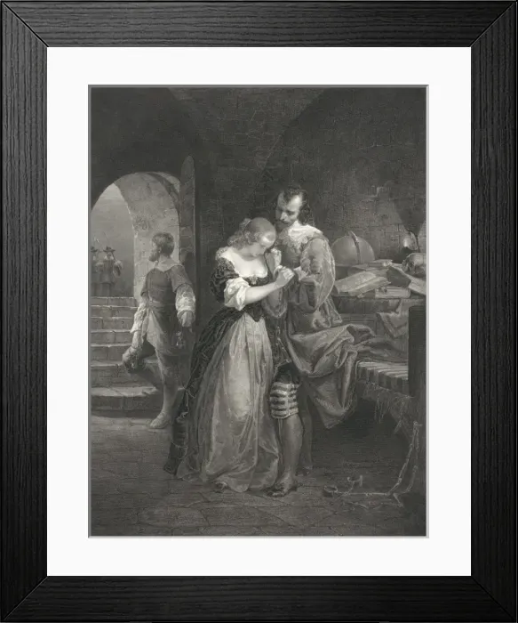 Framed Print : Sir Walter Raleigh, parting with his wife Framed Print : Sir Walter Raleigh, parting with his wife