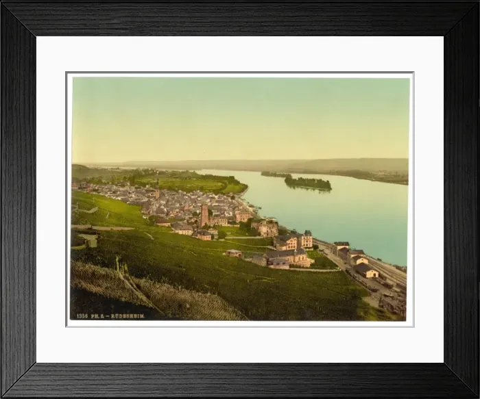 Framed Print : General view, Rudesheim, the Rhine, Germany General view, R? Framed Print : General view, Rudesheim, the Rhine, Germany General view, R?
