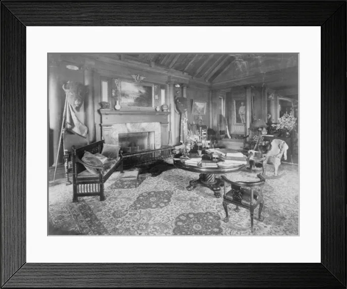 Framed Print : Trophy room at Sagamore Hill, summer home of President Theod Framed Print : Trophy room at Sagamore Hill, summer home of President Theod