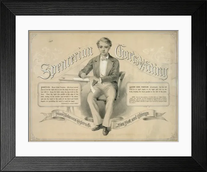 Framed Print : Spencerian charts of writing Framed Print : Spencerian charts of writing
