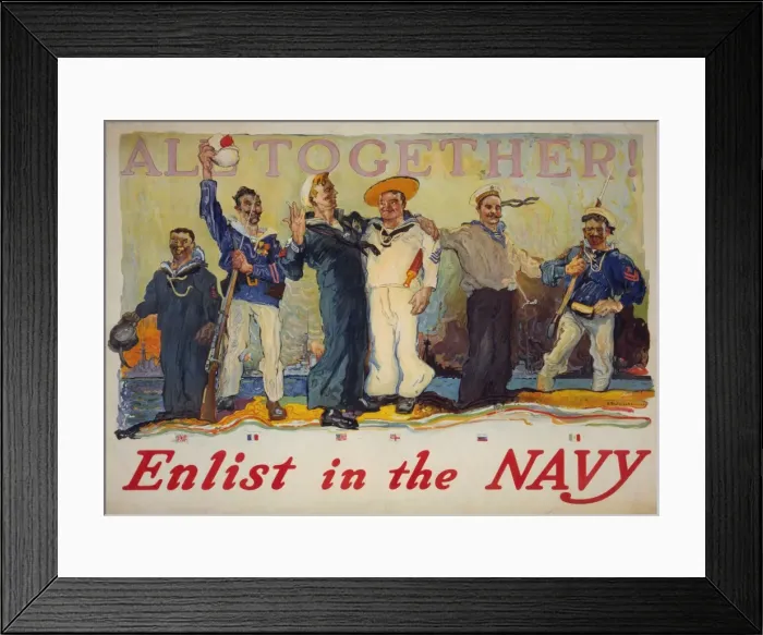 Framed Print : All together! Enlist in the Navy Framed Print : All together! Enlist in the Navy
