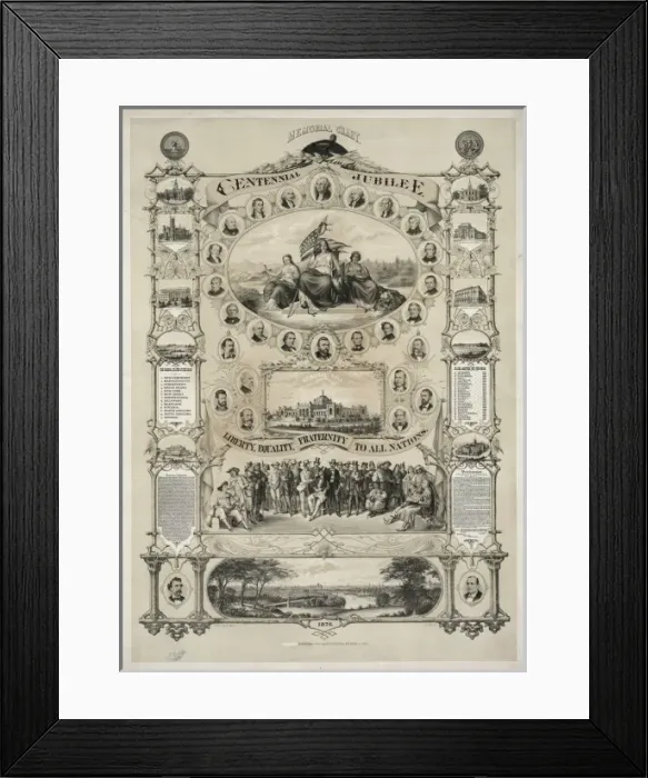 Framed Print : Memorial chart centennial jubilee Framed Print : Memorial chart centennial jubilee