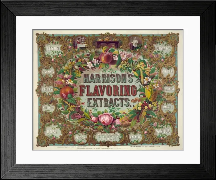 Framed Print : Harrisons flavoring extracts Framed Print : Harrisons flavoring extracts