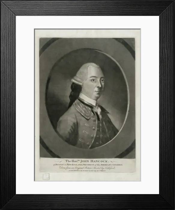 Framed Print : The honble. John Hancock of Boston in New-England, president Framed Print : The honble. John Hancock of Boston in New-England, president