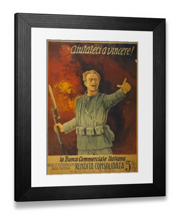 Framed Print : Aiutateci a vincere! la Banca commerciale Italiana Framed Print : Aiutateci a vincere! la Banca commerciale Italiana