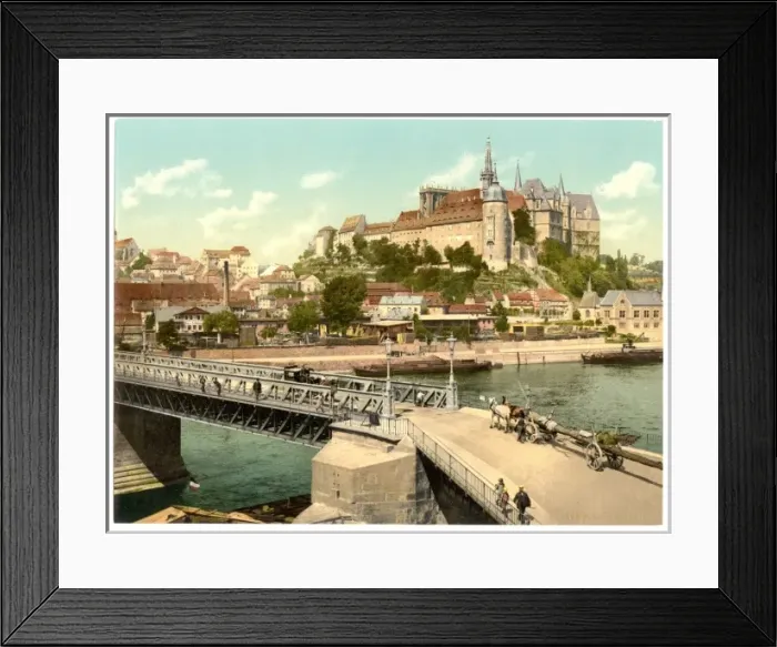 Framed Print : Meissen, towards the Albrechtsburg, Thuringia, Germany Framed Print : Meissen, towards the Albrechtsburg, Thuringia, Germany