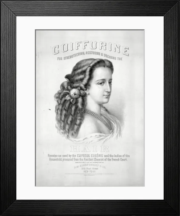 Framed Print : Coiffurine for strengthening, restoring & dressing the hair