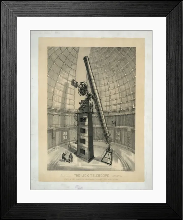 Framed Print : The lick telescope, length 57 feet Framed Print : The lick telescope, length 57 feet