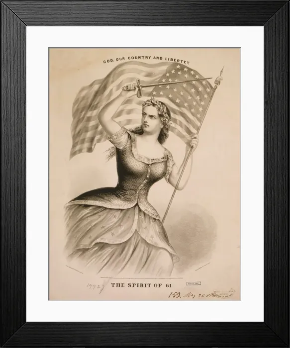 Framed Print : The spirit of 61. God, our country and liberty