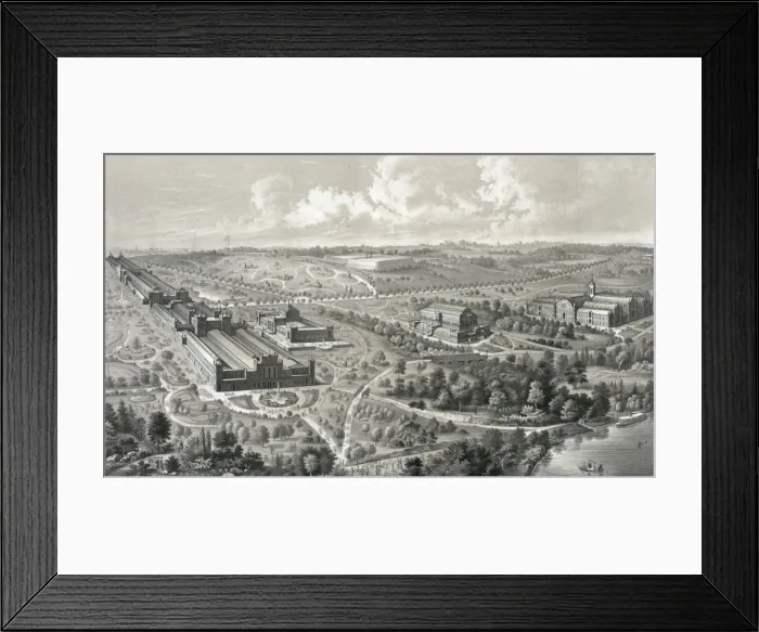 Framed Print : Birds eye view of the international exhibition buildings, 18 Framed Print : Birds eye view of the international exhibition buildings, 18