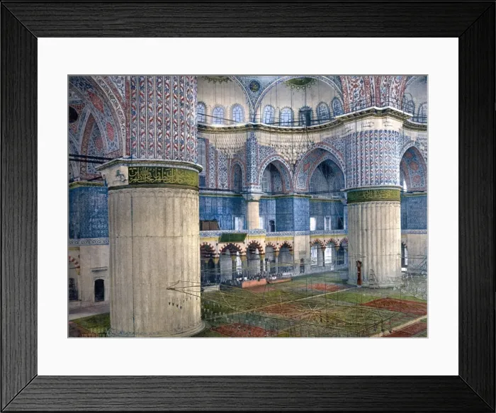 Framed Print : Mosque of Sultan Ahmet I, interior, Constantinople, Turkey Framed Print : Mosque of Sultan Ahmet I, interior, Constantinople, Turkey