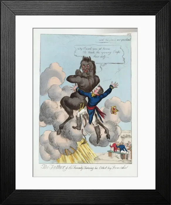Framed Print : The father of the family takeing sic his eldest boy from sch Framed Print : The father of the family takeing sic his eldest boy from sch