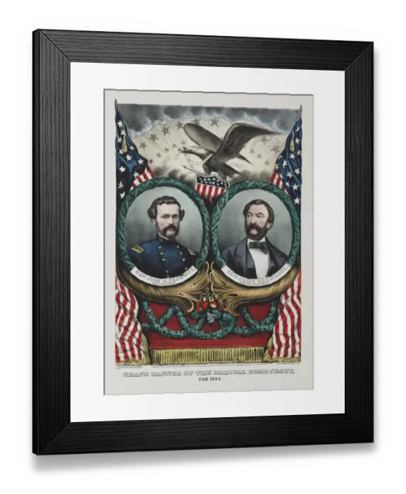 Framed Print : Grand banner of the radical democracy, for 1864 Framed Print : Grand banner of the radical democracy, for 1864