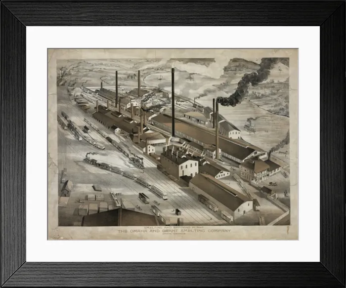 Framed Print : Smelting and refining plant, The Omaha and Grant Smelting Co Framed Print : Smelting and refining plant, The Omaha and Grant Smelting Co