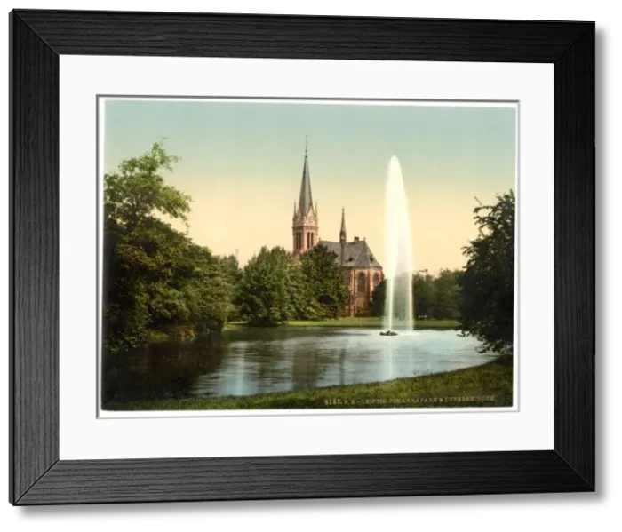 Framed Print : Johanna Park and Lutheran church, Leipsig (i. e. Leipzig), S Framed Print : Johanna Park and Lutheran church, Leipsig (i. e. Leipzig), S