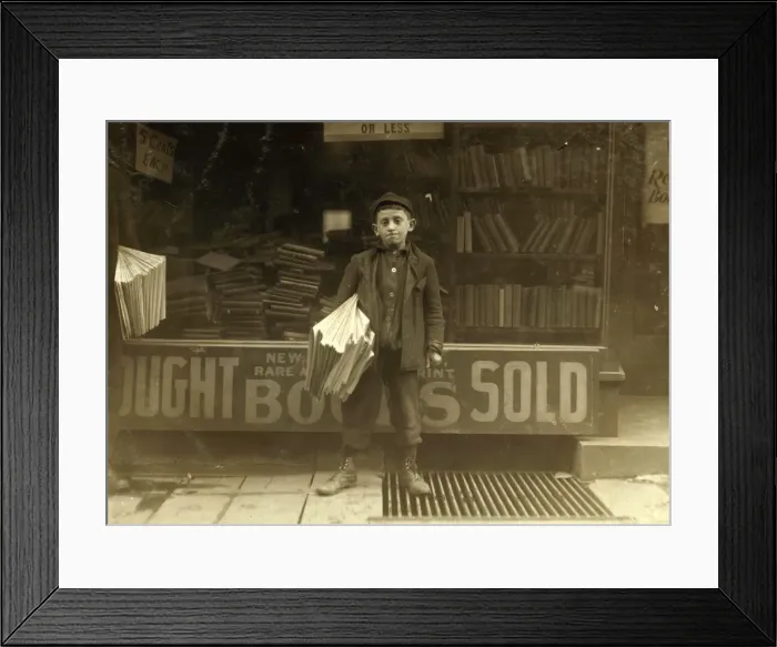 Framed Print : 12 year old newsboy, Hyman Alpert, been selling three years Framed Print : 12 year old newsboy, Hyman Alpert, been selling three years