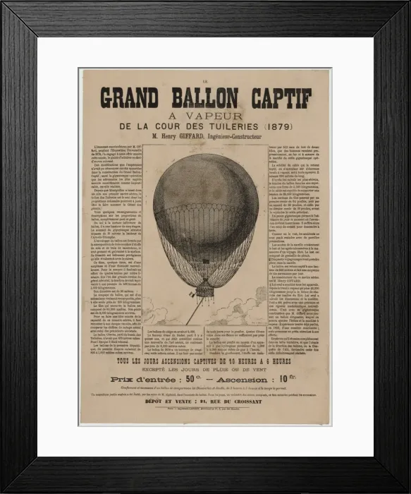 Framed Print : Le grand ballon captif a vapeur de la cour des Tuileries (18 Framed Print : Le grand ballon captif a vapeur de la cour des Tuileries (18