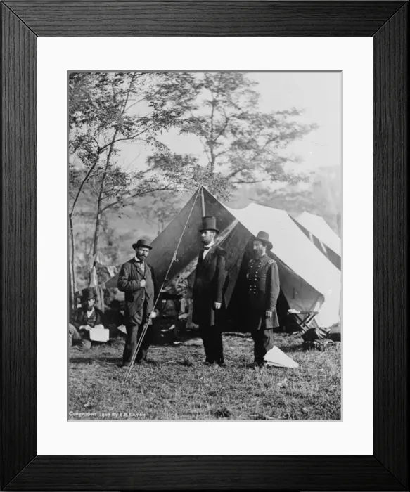 Framed Print : Antietam, Md. Allan Pinkerton, President Lincoln, and Maj. G Framed Print : Antietam, Md. Allan Pinkerton, President Lincoln, and Maj. G