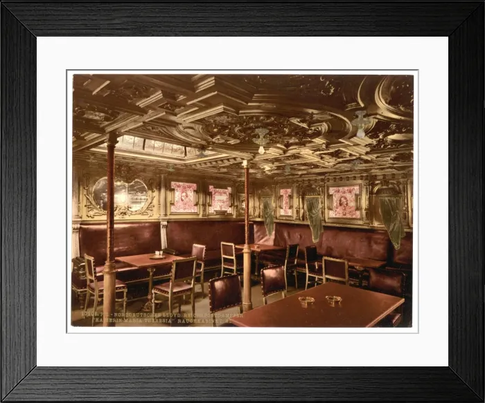 Framed Print : Maria Theresia, smoking cabin, first class, North German Llo Framed Print : Maria Theresia, smoking cabin, first class, North German Llo