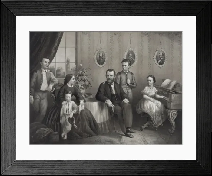 Framed Print : General Grant and his family Framed Print : General Grant and his family