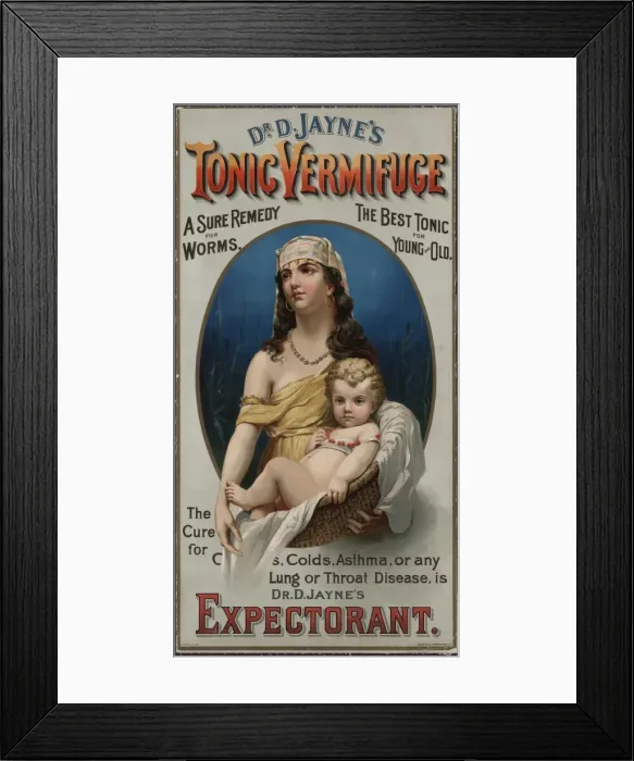 Framed Print : Dr. D. Jaynes tonic vermifuge. A sure remedy for worms Framed Print : Dr. D. Jaynes tonic vermifuge. A sure remedy for worms