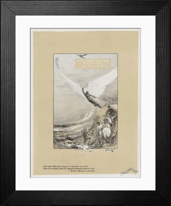 Framed Print : La plus prodigieuse conquete de l humanite, les ailes Framed Print : La plus prodigieuse conquete de l humanite, les ailes