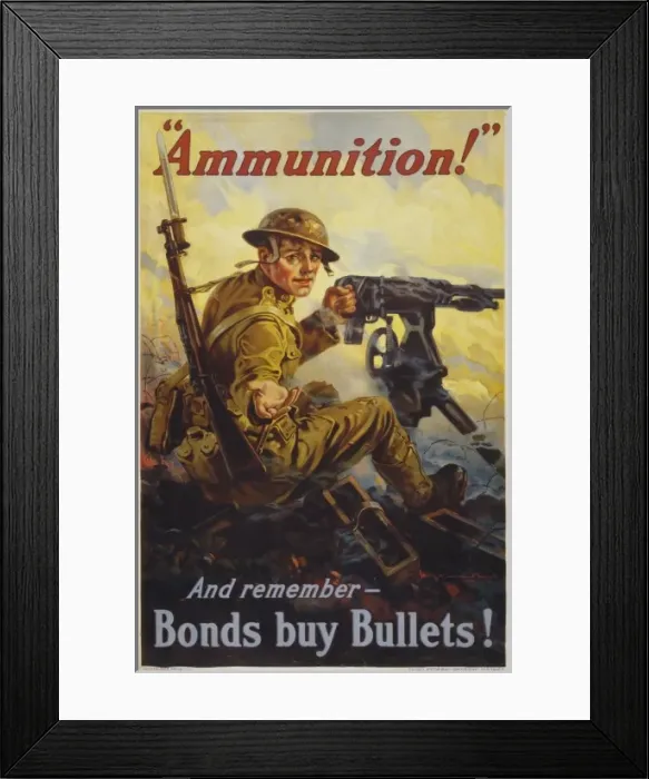 Framed Print : Ammunition! And remember - bonds buy bullets Framed Print : Ammunition! And remember - bonds buy bullets