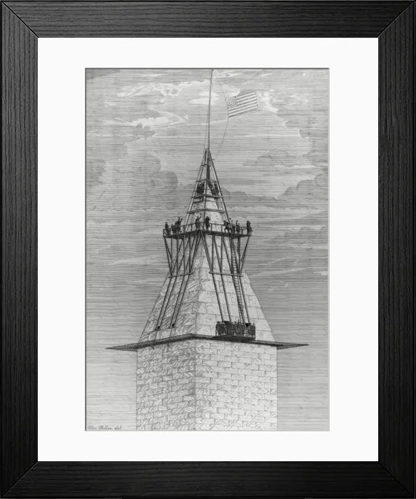 Framed Print : Top of the Washington Monument. Setting the capstone Framed Print : Top of the Washington Monument. Setting the capstone