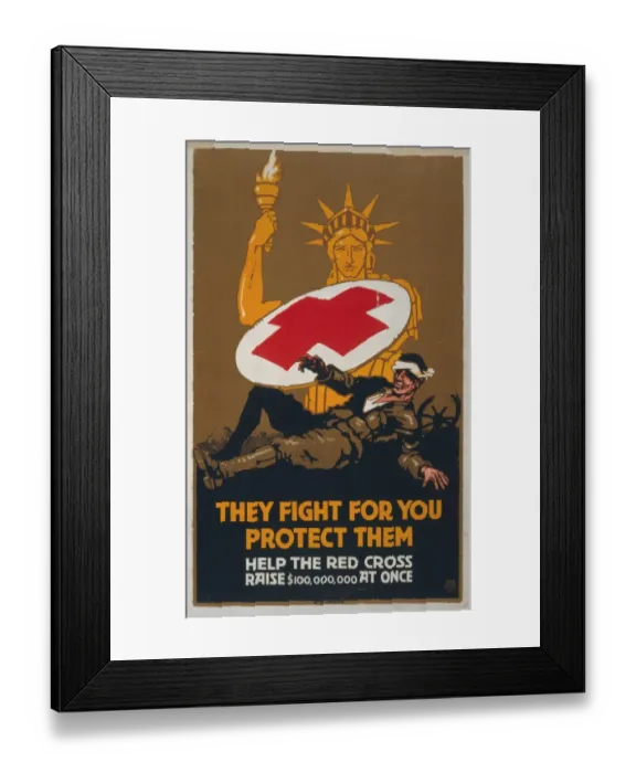 Framed Print : They fight for you - protect them Help the Red Cross raise $ Framed Print : They fight for you - protect them Help the Red Cross raise $