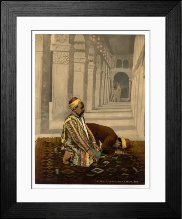 Framed Print : Mussulmans praying, Holy Land Framed Print : Mussulmans praying, Holy Land