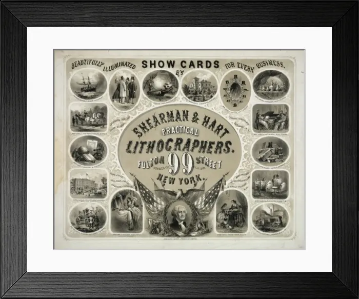 Framed Print : Beautifully illuminated show cards for every business Framed Print : Beautifully illuminated show cards for every business