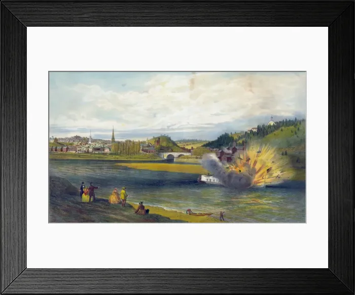 Framed Print : Explosion of the Alfred Thomas at Easton PA. March 6th 1860 Framed Print : Explosion of the Alfred Thomas at Easton PA. March 6th 1860