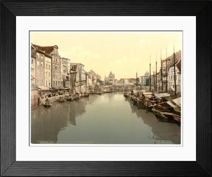 Framed Print : Fish and vegetable market, Konigsberg, East Prussia, Germany Framed Print : Fish and vegetable market, Konigsberg, East Prussia, Germany