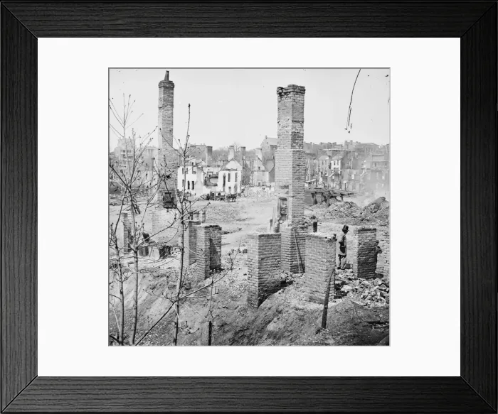 Framed Print : Richmond, Va. Chimneys standing in the burned district Framed Print : Richmond, Va. Chimneys standing in the burned district