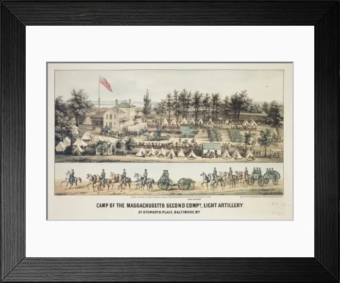 Framed Print : Camp of the Massachusetts second compy. light artillery Framed Print : Camp of the Massachusetts second compy. light artillery
