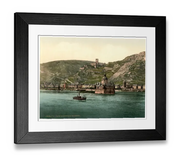 Framed Print : The Pfalz on the Rhine, Coub (i. e. Kaub), the Rhine, German Framed Print : The Pfalz on the Rhine, Coub (i. e. Kaub), the Rhine, German
