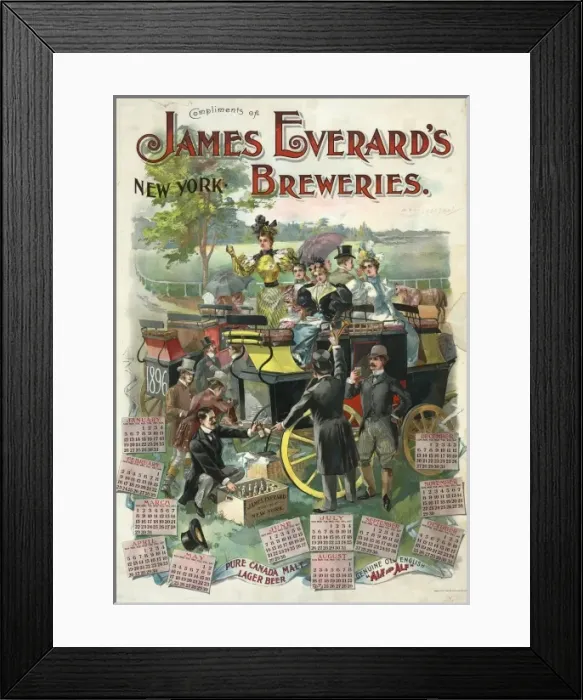 Framed Print : Compliments of James Everards breweries, New York Framed Print : Compliments of James Everards breweries, New York