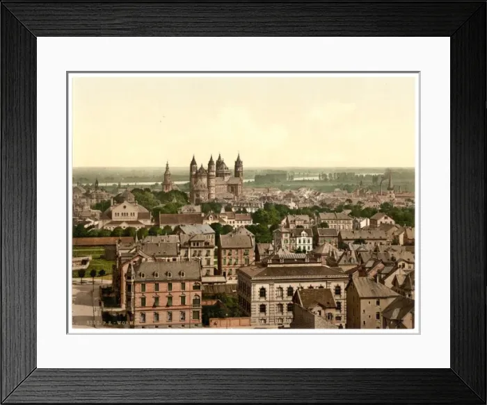 Framed Print : General view, Worms, the Rhine, Germany Framed Print : General view, Worms, the Rhine, Germany