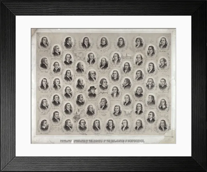 Framed Print : Portraits & autographs of the signers of the Declaration of Framed Print : Portraits & autographs of the signers of the Declaration of