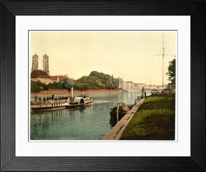 Framed Print : Oder River, with Cathedral Island, Breslau, Silesia, Germany Framed Print : Oder River, with Cathedral Island, Breslau, Silesia, Germany