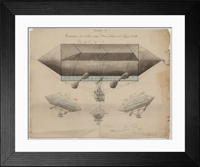 Framed Print : Concours sur le meilleur moyen d elever un ballon sans perte Framed Print : Concours sur le meilleur moyen d elever un ballon sans perte
