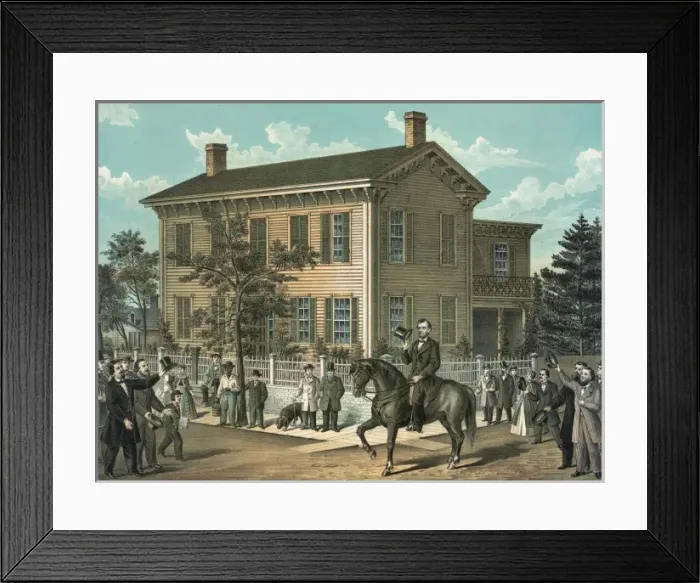 Framed Print : Abraham Lincolns return home after his successful campaign