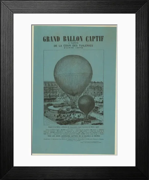 Framed Print : Grand ballon captif a vapeur de la cour des Tuileries, Paris Framed Print : Grand ballon captif a vapeur de la cour des Tuileries, Paris