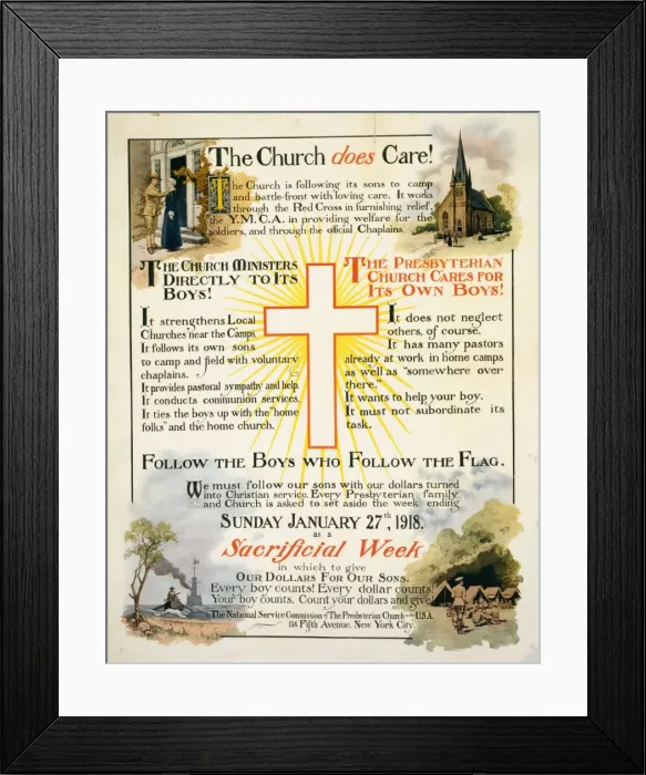 Framed Print : The Church does care!... Follow the boys who follow the fla Framed Print : The Church does care!... Follow the boys who follow the fla