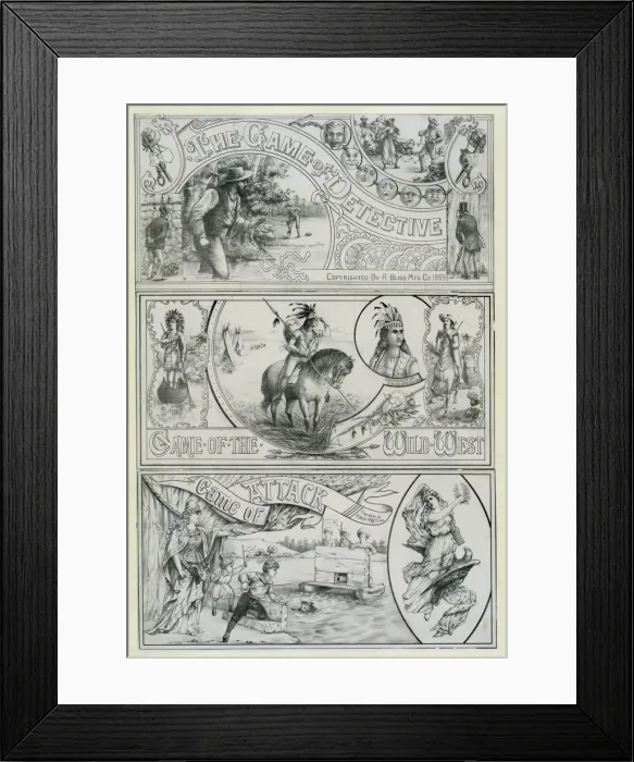 Framed Print : The game of detective. The game of the wild west. Game of