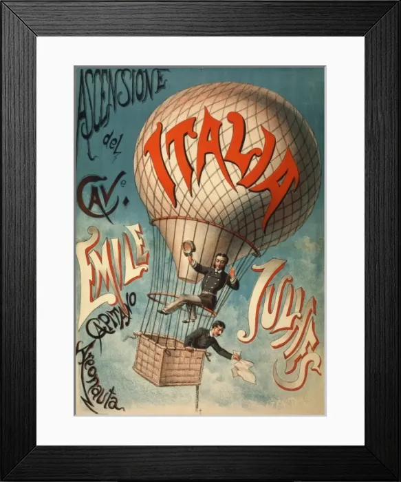 Framed Print : Ascensione del cave. Emile Julhes, capitano areonauta i. e. a Framed Print : Ascensione del cave. Emile Julhes, capitano areonauta i. e. a