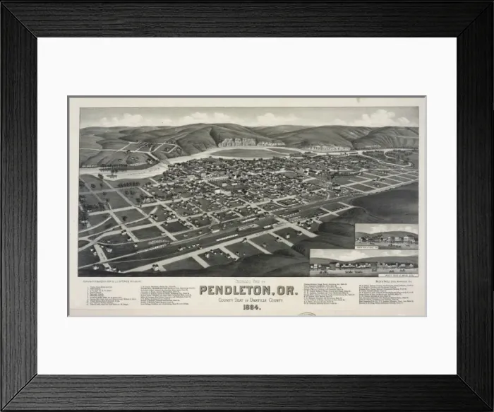 Framed Print : Panoramic view of Pendleton, Or. County seat of Umatilla Cou Framed Print : Panoramic view of Pendleton, Or. County seat of Umatilla Cou