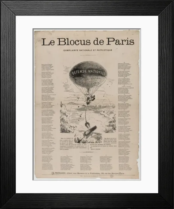 Framed Print : Le blocus de Paris complainte nationale et patriotique Framed Print : Le blocus de Paris complainte nationale et patriotique